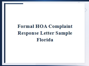 Florida Hoa Complaint Response Letter Template