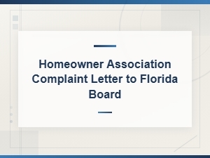 Filing a Complaint Letter to Your Florida Hoa Board