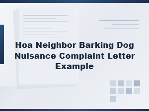 Hoa Barking Dog Nuisance Complaint Letter Example